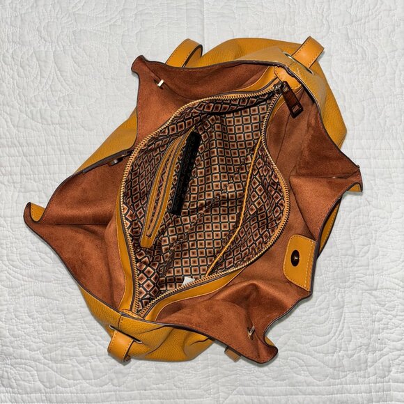 Sondra Roberts Large Double Handled Soft Pebbled Vegan Leather Hobo Purse - Picture 3 of 11